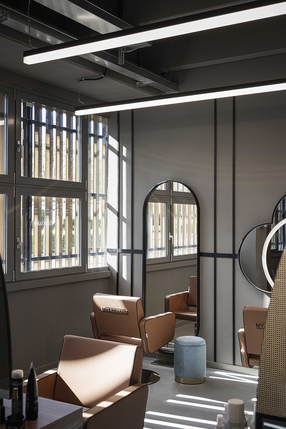 Modern salon interior at MY.ORGANICS Academy