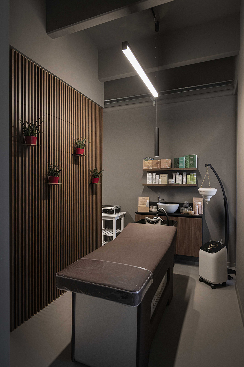 Professional hair styling area at MY.ORGANICS